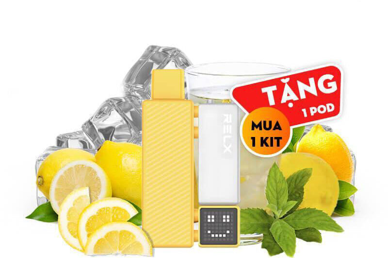 RELX積木電子煙18000puffs煙彈檸檬口味智能顯示屏