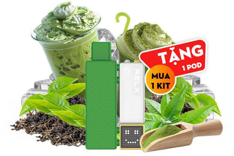 RELX積木電子煙18000puffs煙彈抹茶星冰樂口味智能顯示屏